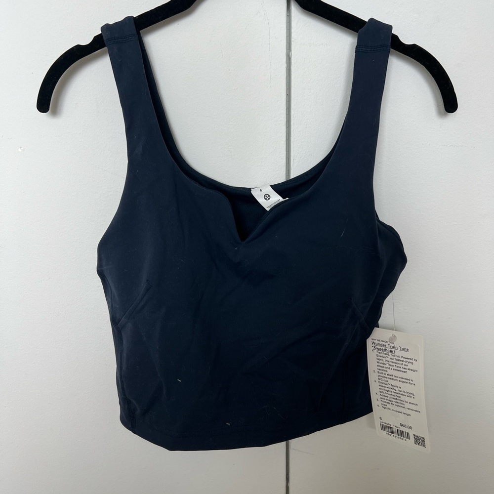 NWT - Lululemon - Navy Blue Cropped Tank Top Sports Bra